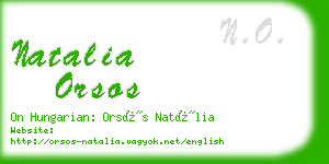 natalia orsos business card